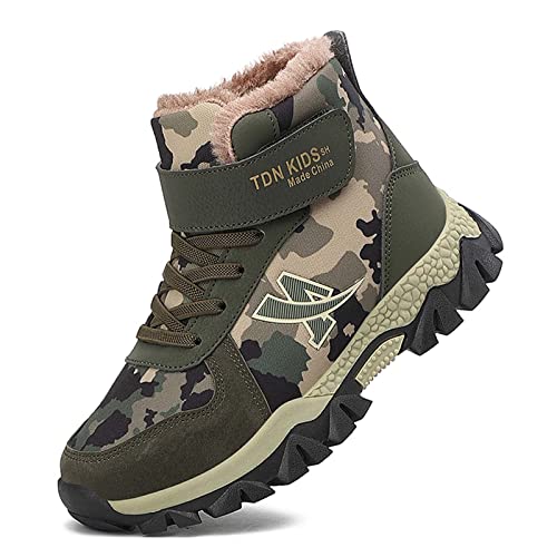 CERYTHRINA Jungen Mädchen Wanderschuhe Trekkingschuhe Wasserdicht Kinder rutschfest Outdoor Abenteuer Wanderstiefel Warm Gefütterte Winterschuhe Plush 30 von CERYTHRINA