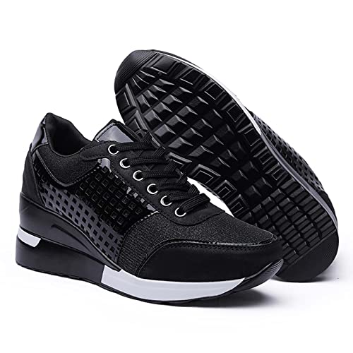 CERYTHRINA Keilabsatz Turnschuhe Damen Freizeit Wedges Plateau Sneaker Outdoor Plattform Sportschuhe Bequeme Freizeitschuhe Schwarz 35 CERYTHRINA Keilabsatz Turnschuhe Damen Freizeit Wedges Plateau Sneaker Outdoor Plattform Sportschuhe Bequeme Freizeitschuhe Schwarz 35 von CERYTHRINA