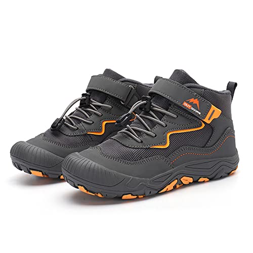 CERYTHRINA Kinder Wanderschuhe Jungen Mädchen rutschfest Leicht Trekkingschuhe Atmungsaktiv Sportschuhe Trekking Wanderstiefel Grau 32 von CERYTHRINA