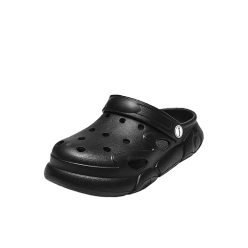 CERYTHRINA Little Kids Clogs Mädchen Jungen Slide Leichte Gartenschuhe Slip-on Strand Pool Dusche Hausschuhe, Schwarz-Sy, 11 Little Kid von CERYTHRINA