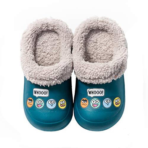 CERYTHRINA Unisex Kinder Classic Lined Kids Clogs Gefütterte Kinder Clogs für Jungen und Mädchen mit Fell Hausschuhe Schlappen Gummi Winter Schuhe Pantoffel Clocks Pantoletten Kinderschuhe von CERYTHRINA