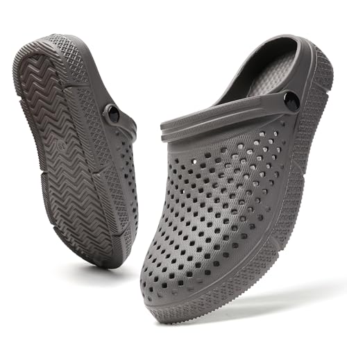 Herren Gartenschuhe - Atmungsaktive Mesh-Sandalen für Sommer, Strand & Garten Leichtgewicht Outdoor-Freizeitschuhe mit Rutschfester Gummisohle Bequeme Hausschuhe für Pool, Wandern & Alltag Grey 41 von CERYTHRINA