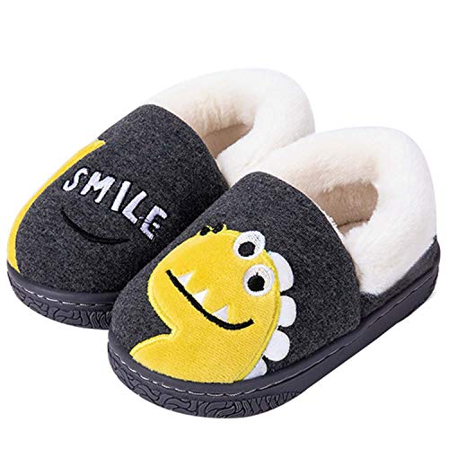 Jungen Mädchen Hausschuhe Winter Baumwolle Pantoffeln Kinderhausschuhe Plüsch Wärme Weiche Süße Dinosaurier Kuschelige Home rutschfeste Slippers mit Cartoon für Indoor Hausschuhe mit Weiche Sohle von CERYTHRINA