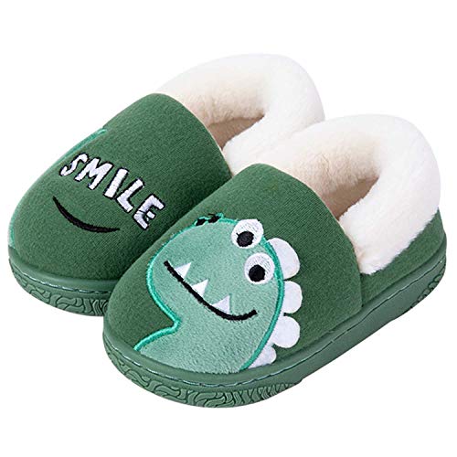 Jungen Mädchen Hausschuhe Winter Baumwolle Pantoffeln Kinderhausschuhe Plüsch Wärme Weiche Süße Dinosaurier Kuschelige Home rutschfeste Slippers mit Cartoon für Indoor Hausschuhe mit Weiche Sohle von CERYTHRINA