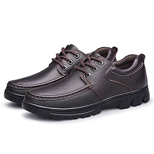 Schnürhalbschuhe Herren Leder Oxfords Oversized Lederschuhe Derby Mokassins Businessschuh atmungsaktive Alltags Casual Schuhe Braun 50 von CERYTHRINA