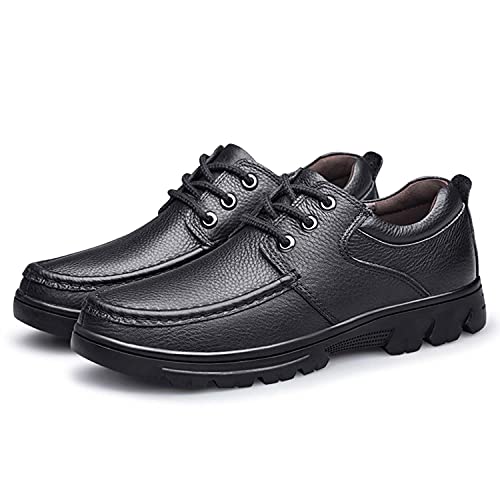 Schnürhalbschuhe Herren Leder Oxfords Oversized Lederschuhe Derby Mokassins Businessschuh atmungsaktive Alltags Casual Schuhe Schwarz 42 von CERYTHRINA