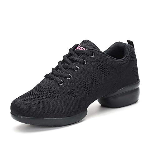 Split Sole Athletic Schuhe Trainer leichte Jazz Fersenschuhe Training Tanzsneaker Atmungsaktiv Laufschuhe Leichte Schuhe Black 37 von CERYTHRINA