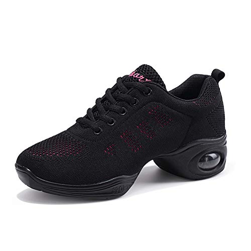 Split Sole Athletic Schuhe Trainer leichte Jazz Fersenschuhe Training Tanzsneaker Laufschuhe Leichte Schuhe Luftkissen Black pink 37 von CERYTHRINA