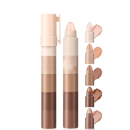 Lidschattenstift, 4 in 1, matt, fein, Lidschattenstift, hochpigmentiert, Lidschatten für Gesicht und Augen, Textmarker (D) von CESGIGO