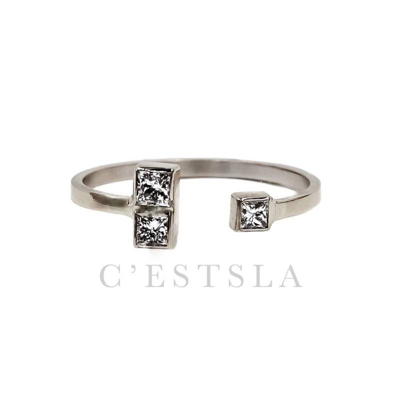 14K Gold Princess Cut Diamant Stacking/Manschettenring 14K Gold Princess Cut Diamant Stacking/Manschettenring von CESTSLA