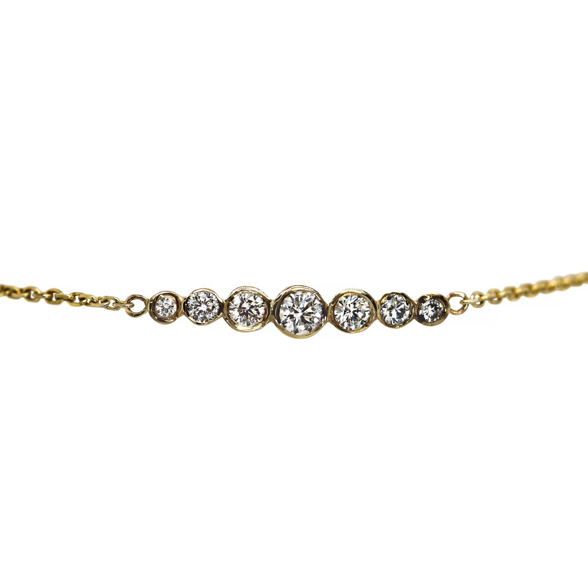 Abgestuftes Diamant Armband | Zart 14K Gold von CESTSLA