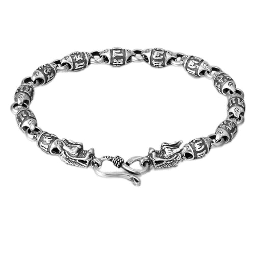 CETEOR Freundschaftsarmband, Damen 925 Sterling Silber Armband Vintage Feng Shui Perlen Armband Chinesisches Amulett Armband Sterling Silber Schmuck Geschenk von CETEOR