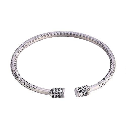 CETEOR Freundschaftsarmband, Damen-Armband aus 925er-Silber, Vintage-Stil, verstellbarer Armreif, chinesische Armbänder, Sterling-Silber-Schmuck, Geburtstagsgeschenke for Si von CETEOR