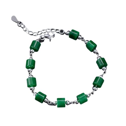 Perlen Armband, Feng Shui Smaragdgrüne Perlenarmband 925 Silber Glücksbringer Einstellbare Urlaub Schmuck Amulett Ziehen Sie Geld für Wohlstand Glück, One Size, agate von CETEOR