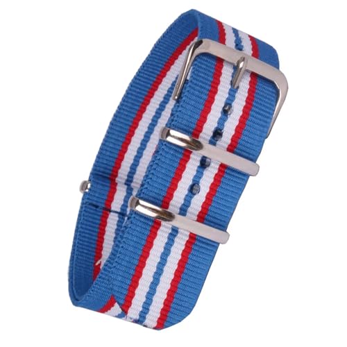 CEVIZ Uhrenarmband, kompatibel mit 12/14/16/18 mm, blau/rot, Cambo-Streifen, Nylon, gewebt, Uhrenarmband, Schnalle, Gürtel, 12 mm, Achat von CEVIZ