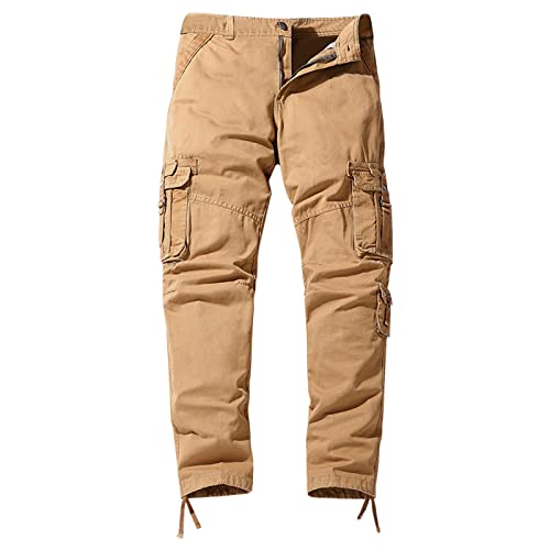 Britische Armee Hose Männer Sport Casual Hosen Hosen Multi Pocket Gerade Einfarbig Outdoor Overall Hosen Mode Lose Hose Hose Outdoor Herren Winter von CEWIFO