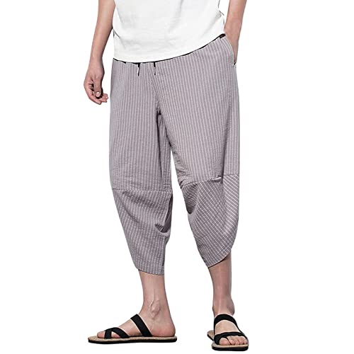 CEWIFO Freizeithosen Leinen Hose Herren Unterhosen Baumwolle Sommerhose Anzug Hosen für Herren Chinesischer Stil Kurze Hosen Herren 6XL Badehosen männer radlerhosen Herren von CEWIFO