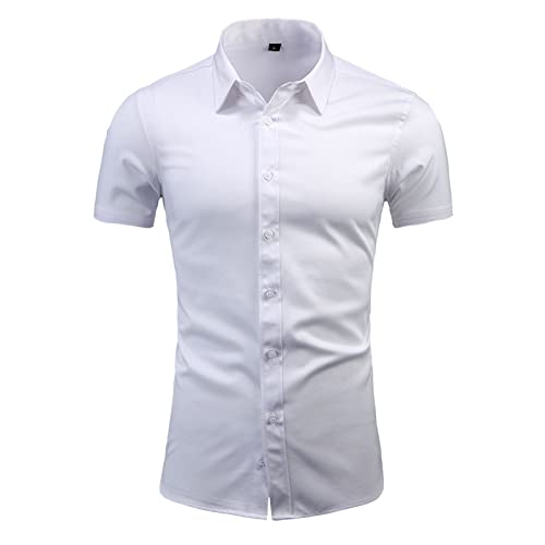 CEWIFO Herren Hemd Kariert Langarm Sommer-neues Herren-dünnes Druck-Kurzarm-Hemd Plus Größen-Mode-beiläufiges Strand-Polyester-Hemd Hemd Karo Herren Kurzarm1865 von CEWIFO