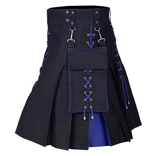 CEWIFO Herren Scottish Skirt Streetwear Vacation Goth schottischer Kilt Schuhe Männer Traditioneller Kilt Outwear Herren Scottish Skirt Mittelalterliche Schottland Faltenröcke von CEWIFO