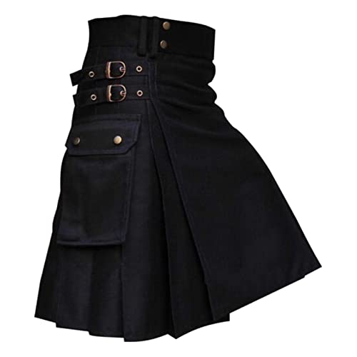 Faltenrock Damen lang grün Retro Rock knallige Farben Faltenrock für Herren Rock Kariert Minirock Streetwear schottischer Kilt rot Faltenrock mit Hose grün Faltenrock schwarz lang von CEWIFO