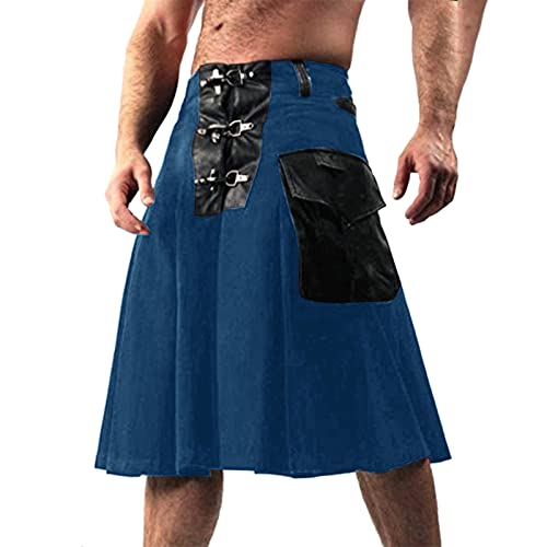 Faltenrock-Design schottischer Kilt grau Schottische Hybrid-Tartan-Utility-Kilts Original Schottischer Karo Kilt Faltenrock LäSsige Rock Kariert Minirock Streetwear von CEWIFO