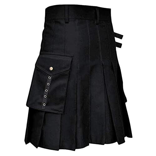 Schottischer Kilt Herren Lang Goth Schottischer Karo Kilt Faltenrock Kariertem Patchwork Rock Kariert Minirock Streetwear Fashion Vacation Schottenrock Skater Mit Einer Hohen Taille Fit von CEWIFO