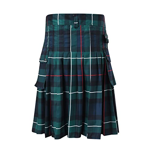 Schottischer Kilt Männer Faltenrock-Design Schottischer Karo Kilt Faltenrock Glattem Reißverschluss Rock Kariert Minirock Streetwear Stilvolle Ausflug Hohe Taille Kurz Skirt Bequemem Stoff von CEWIFO