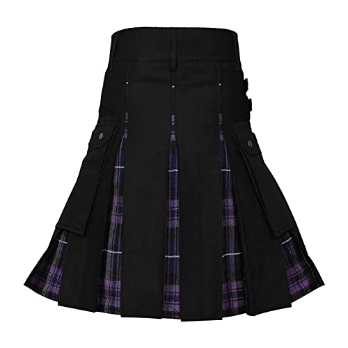 Schottischer Kilt Männer Faltenrock-Design Schottischer Karo Kilt Faltenrock Glattem Reißverschluss Rock Kariert Minirock Streetwear Stilvolle Ausflug Hohe Taille Kurz Skirt Bequemem Stoff von CEWIFO