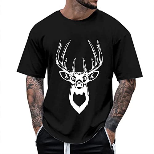 Shirt Herren Farbig Männliches Frühlings- und Sommer-beiläufiges Retro-Teildruck-T-Shirt Rundhals-Kurzarm-Oberteil Unterhemd Für Herren8732 von CEWIFO