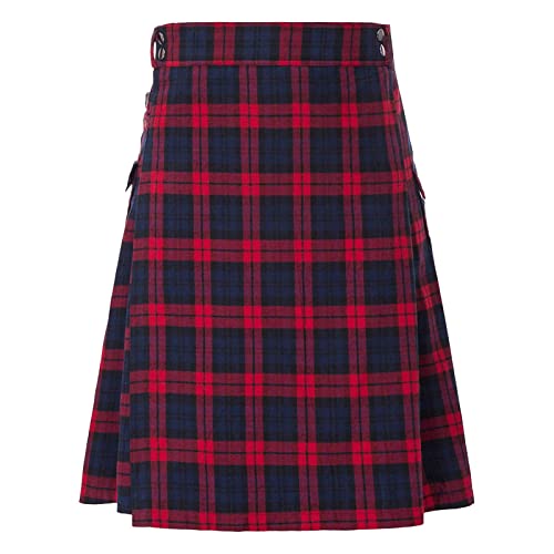 schottenrock Herren Kilt original gürtel breit Highland Retro Rockabilly Jumpsuit Faltenrock Damen elegant Retro Rock Damen Knielang Retro Rock schottischer Kilt Schuhe von CEWIFO