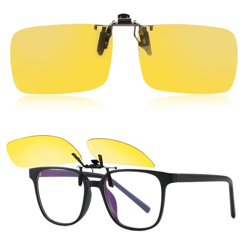 CEWROM Clip-on Nachtfahrbrille-Nachtbrille zum Autofahren für Herren und Frauen, Brillenträger-Polarisiert-Reduziert effektiv die Blendung von entgegenkommenden Scheinwerfern-HD Sichtglas CEWROM Clip-on Nachtfahrbrille-Nachtbrille zum Autofahren für Herren und Frauen, Brillenträger-Polarisiert-Reduziert effektiv die Blendung von entgegenkommenden Scheinwerfern-HD Sichtglas von CEWROM