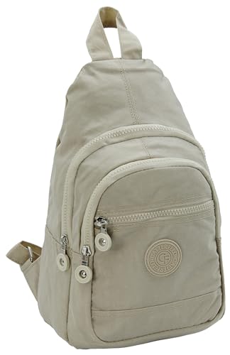 CF CATTERFELD Damen City-Rucksack aus Nylon - sehr leichter sportlicher Daypack Freizeit Fahrrad - Beige von CF CATTERFELD