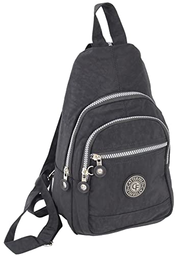 CF CATTERFELD Damen City-Rucksack aus Nylon - sehr leichter sportlicher Daypack Freizeit Fahrrad - Schwarz von CF CATTERFELD