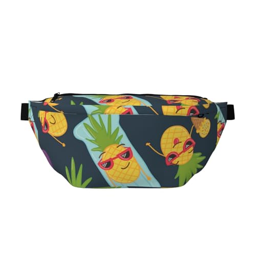 Ananas mit Sonnenbrille Sport-Brusttasche für Damen und Herren, Bauchtasche Reise Chest Rig zum Laufen, Wandern, Radfahren, Workout, mehrfarbig, Einheitsgröße, Wanderrucksack von CFAN