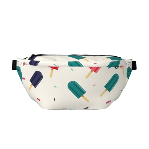 Bauchtasche mit Eiscreme-Muster, Hüfttasche, Umhängetasche mit verstellbarem Gürtel für Damen und Herren, mehrfarbig, Einheitsgröße, Wanderrucksack Bauchtasche mit Eiscreme-Muster, Hüfttasche, Umhängetasche mit verstellbarem Gürtel für Damen und Herren, mehrfarbig, Einheitsgröße, Wanderrucksack von CFAN
