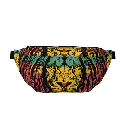 Bauchtasche mit Löwe mit explodierendem Haar, Hüfttasche, Crossbody-Tasche mit verstellbarem Gürtel für Männer und Frauen, mehrfarbig, Einheitsgröße, Wanderrucksack von CFAN