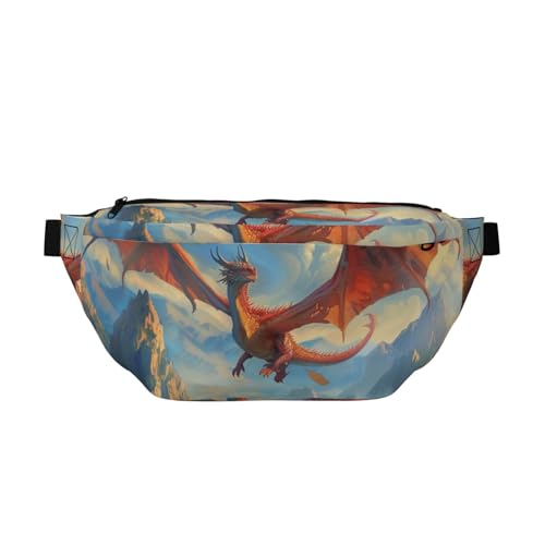 Bauchtasche mit fliegenden Dinosauriern, zum Laufen, Wandern, Brusttasche, Outdoor-Sport, Wandern, Hüfttasche für Damen und Herren, mehrfarbig, Einheitsgröße, Wanderrucksack von CFAN