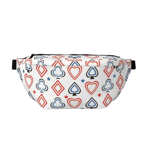 Brusttaschen mit Pokerkarten-Muster, Bauchtasche, Bauchtasche, Hüfttasche zum Gehen, Laufen, Wandern, mehrfarbig, Einheitsgröße, Wanderrucksack Brusttaschen mit Pokerkarten-Muster, Bauchtasche, Bauchtasche, Hüfttasche zum Gehen, Laufen, Wandern, mehrfarbig, Einheitsgröße, Wanderrucksack von CFAN