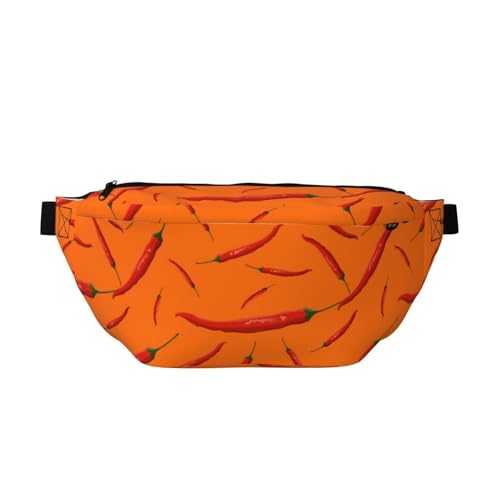 Chili Pepper Sling Bag Waist Pack Adjustable Belt Waistpacks for Outdoors Workout Hiking Gifts for Men Women, mehrfarbig, Einheitsgröße, Wanderrucksack Chili Pepper Sling Bag Waist Pack Adjustable Belt Waistpacks for Outdoors Workout Hiking Gifts for Men Women, mehrfarbig, Einheitsgröße, Wanderrucksack von CFAN
