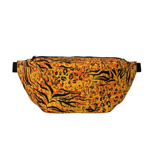 Gürteltasche mit verstellbarem Gürtel für Damen und Herren, Motiv: Tiger, Gelb, mehrfarbig, Einheitsgröße, Wanderrucksack Gürteltasche mit verstellbarem Gürtel für Damen und Herren, Motiv: Tiger, Gelb, mehrfarbig, Einheitsgröße, Wanderrucksack von CFAN