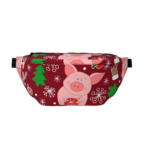 Hüfttasche mit süßem rosa Schweinemuster, Umhängetasche, Brusttasche, Tagesrucksack mit verstellbarem Gürtel, für Damen und Herren, mehrfarbig, Einheitsgröße, Wanderrucksack Hüfttasche mit süßem rosa Schweinemuster, Umhängetasche, Brusttasche, Tagesrucksack mit verstellbarem Gürtel, für Damen und Herren, mehrfarbig, Einheitsgröße, Wanderrucksack von CFAN