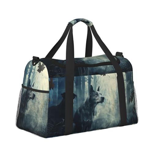 Kabinentasche, Reisetasche, Wochenende, Turnbeutel für Damen und Herren, klein, Handgepäck, Hunde mit fliegenden Blättern im Wald Kabinentasche, Reisetasche, Wochenende, Turnbeutel für Damen und Herren, klein, Handgepäck, Hunde mit fliegenden Blättern im Wald von CFAN