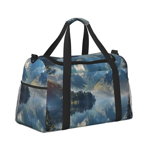 Kabinentasche, Reisetasche, Wochenende, Turnbeutel für Damen und Herren, klein, Handgepäck, Untersitz, Handgepäck, Bergsee, Naturlandschaft von CFAN