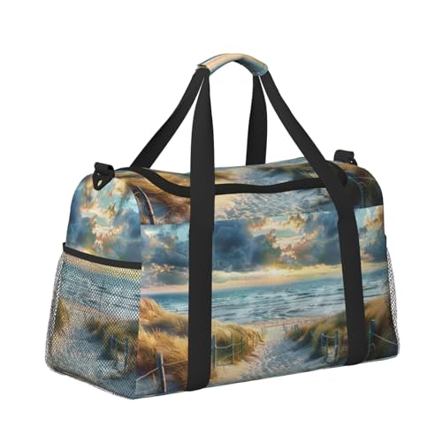 Kabinentasche, Reisetasche, Wochenende, Turnbeutel für Damen und Herren, klein, Handgepäck, Untersitz-Handgepäck, Sonnenuntergang, Ozean, Strand von CFAN
