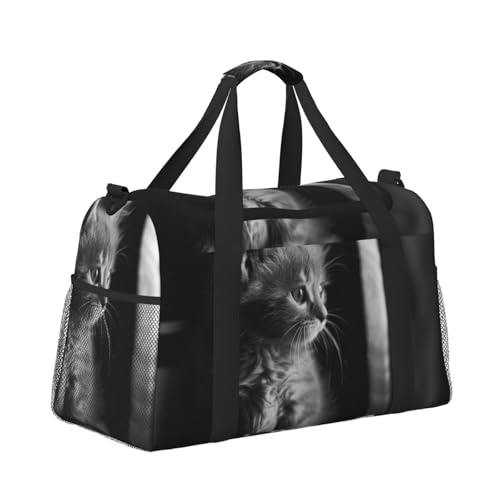 Kabinentasche, Reisetasche, Wochenende, Turnbeutel für Damen und Herren, klein, Handgepäck, kleine Katze von CFAN