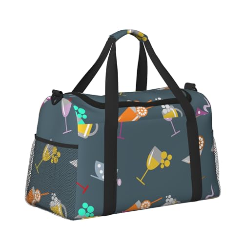 Kabinentasche, Reisetasche, Wochenende, Turnbeutel für Damen und Herren, kleines Handgepäck, Handgepäck, Essen- und Getränkemuster von CFAN