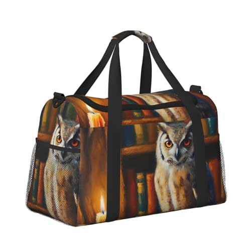 Kabinentasche, Reisetasche, Wochenende, Turnbeutel für Damen und Herren, kleines Handgepäck, Handgepäck, Eule, Ölgemälde Kabinentasche, Reisetasche, Wochenende, Turnbeutel für Damen und Herren, kleines Handgepäck, Handgepäck, Eule, Ölgemälde von CFAN