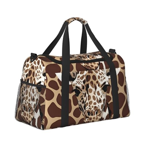 Kabinentasche, Reisetasche, Wochenende, Turnbeutel für Damen und Herren, kleines Handgepäck, Handgepäck, Giraffenkopf-Muster Kabinentasche, Reisetasche, Wochenende, Turnbeutel für Damen und Herren, kleines Handgepäck, Handgepäck, Giraffenkopf-Muster von CFAN