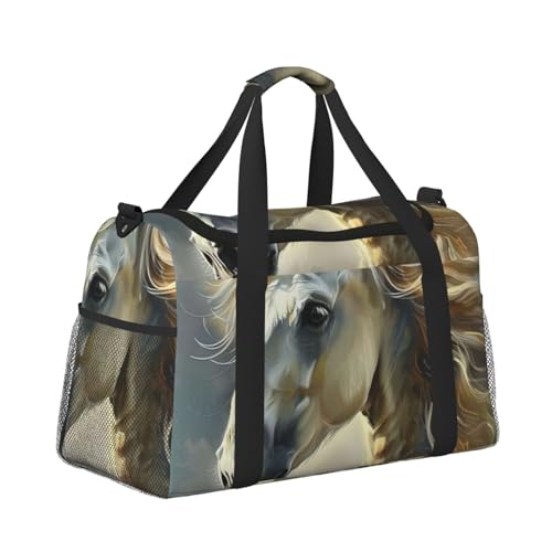 Kabinentasche, Reisetasche, Wochenende, Turnbeutel für Damen und Herren, kleines Handgepäck, Handgepäck, Pferdeölgemälde von CFAN