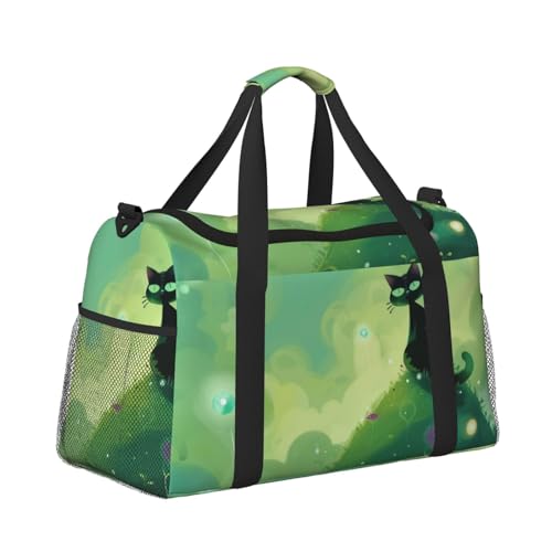 Kabinentasche, Reisetasche, Wochenende, Turnbeutel für Damen und Herren, kleines Handgepäck, Untersitz-Handgepäck, Katze sitzt auf grünem Hügel Kabinentasche, Reisetasche, Wochenende, Turnbeutel für Damen und Herren, kleines Handgepäck, Untersitz-Handgepäck, Katze sitzt auf grünem Hügel von CFAN